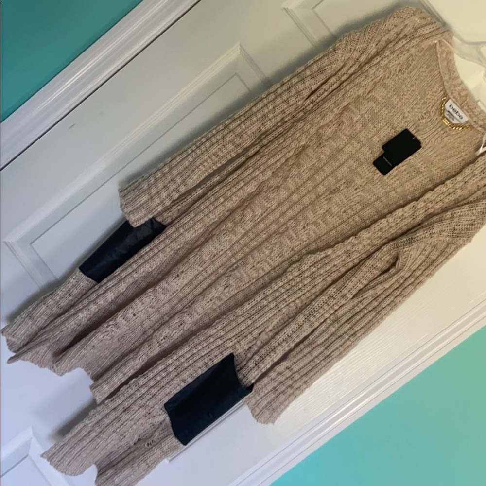 Bebe cardigan with leather pockets